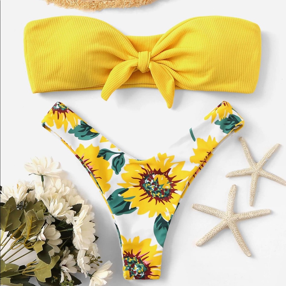 Sexy yellow bathing suit NWT